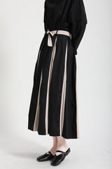 Women Color Matching High Waist A Line Skirt