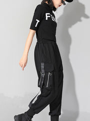 Zipper Split-Joint Solid Harem Pants