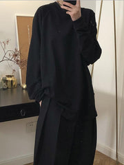 Loose Solid Oversize Shirt Top