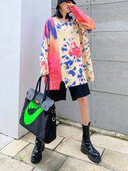 Women Pullover Round Neck Printed Casual Sweatshirt