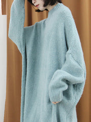 Women Loose Thick Solid Color Casual Sweater