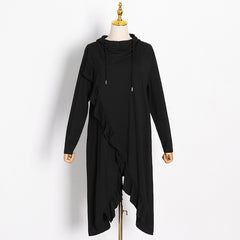 Women Hooded Irregular Loose Dress