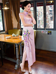 Elegant Custom Fit Embroidered Long Cheongsam