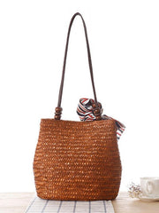 Knitted Cotton-polyester Floral Bag