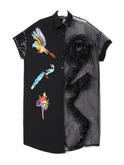 Fashion Gauze Split-Joint Midi Dress