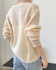 V-Neck Single-Breasted Knitted Cardigan Sweater Tops