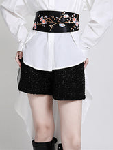 Women Thin Elastic Waist Wide Leg Shorts