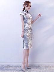 Vintage Silk Stand-collar Short Cheongsam