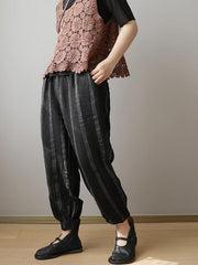 Vintage Casual Drawstring Striped Harem Pants