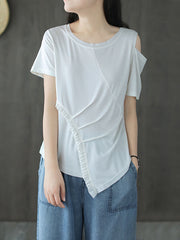 Original Solid Irregularity T-Shirts Tops