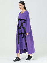 Round Neck Irregular Stitching Midi Dress