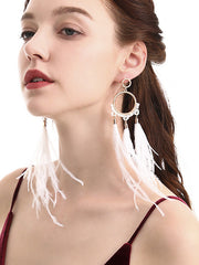 Elegant Circle Alloy Color Preserving Bead Earrings