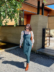 Retro Chic Solid Color Suspender Dress