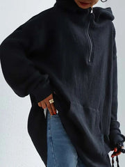 Half Zipper Plush Loose Sweatshirt