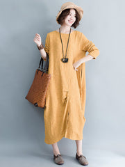 Casual Solid Color Irregular Midi Dress