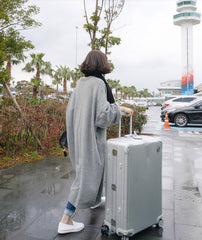 Loose Outer Wear Solid Color Mid-Length Sweater Dress