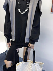 Loose  Round Neck Two-Piece Sweatshirt