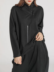 Women High Neck Pullover Loose Bottoming Shirt