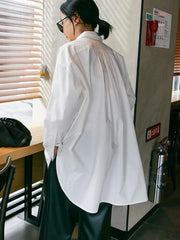 Loose Back-Designed Cropped Simple Shirt