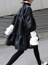 Retro Puff Sleeves Cropped Falbala Mini Dress