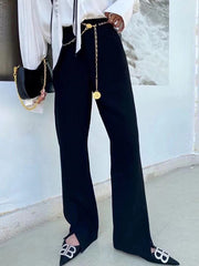 Urban Split High Waisted Solid Pants