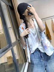 Artistic Retro Floral Lapel Suit Outwear