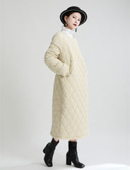 Retro Plaid Solid Color Cotton Midi Dress