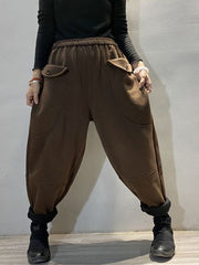 Casual Plain Color Warm Casual Pants