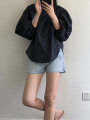 Loose Bloomers Light Simple Shirt Top