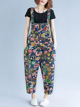 Original Floral Printed Spaghetti-neck Jumpsuits