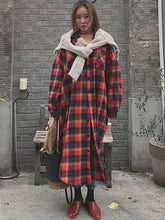 Plaid Long Sleeve Shirt Dress