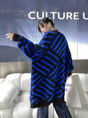 Loose Geometric Printed Knitted Midi Dress