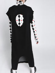 Women Printed Over Knee Straight Sleeveless Dress