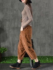 Loose Casual Elastic Waist Harem Pants