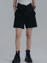 Casual High Waisted Pleated Split-Joint Irregular Shorts