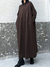 Women High Collar Solid Color Casual Dress