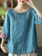 Retro Loose Embroidered T-Shirt