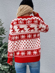Christmas Fawn Printed Knitted Sweater