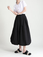 Retro Solid Color High Waist Slimming Skirt