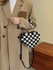 Fashionable Chequered Love Crossbody Bag