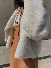 Women Irregular Solid Color Casual Coat