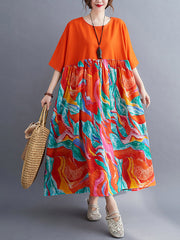 Original Printed Round-Neck Dress