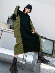 Splicing Pleated Loose Maxi Dress