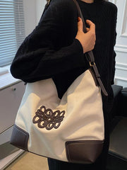 Vintage Leather Canvas Cross-Body Bag