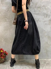Loose Solid Color Slit Retro Slim Skirt