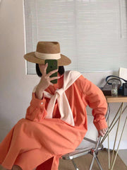 Casual Shawl Shirt Dress Single Breasted Maxi Dress