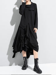 Women Lapel Color Matching Irregular Bottoming Shirt