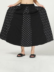 Pleated Cropped Splicing Polka-Dot Skirt