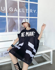 Women Round Neck Printed Loose Casual T-Shirt Dress
