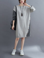 Women Stitching Loose Casual Dress